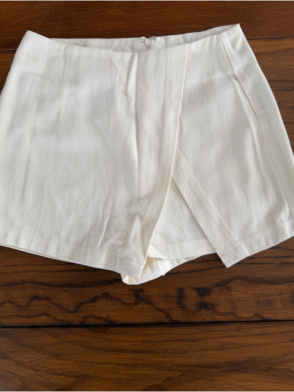 SHEIN White Wrap-Front Skort Shorts